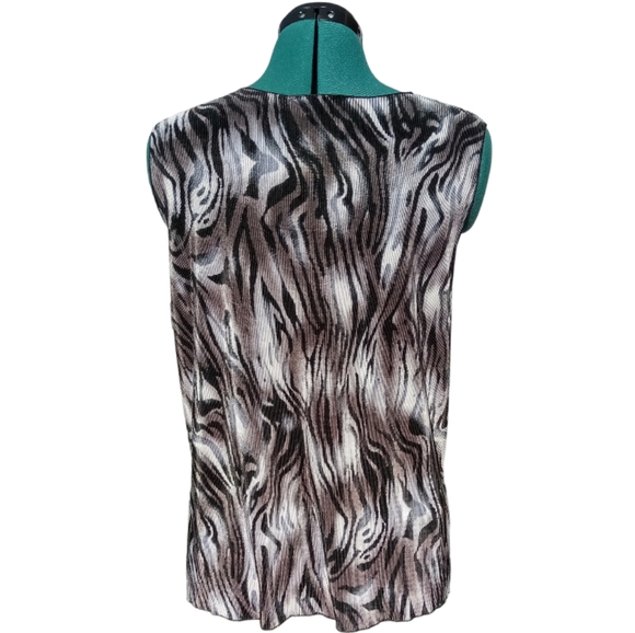 Carolyn Strauss Tiger Print Camisole Black Brown Gray and Tan Tiger Stripe XL - Picture 4 of 12